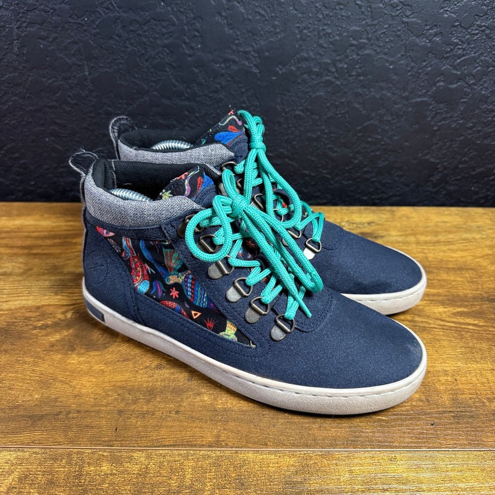 Inkkas Jogger Navy Blue Textile Mid Top Sneakers Womens 8 Mens 6 EU 39